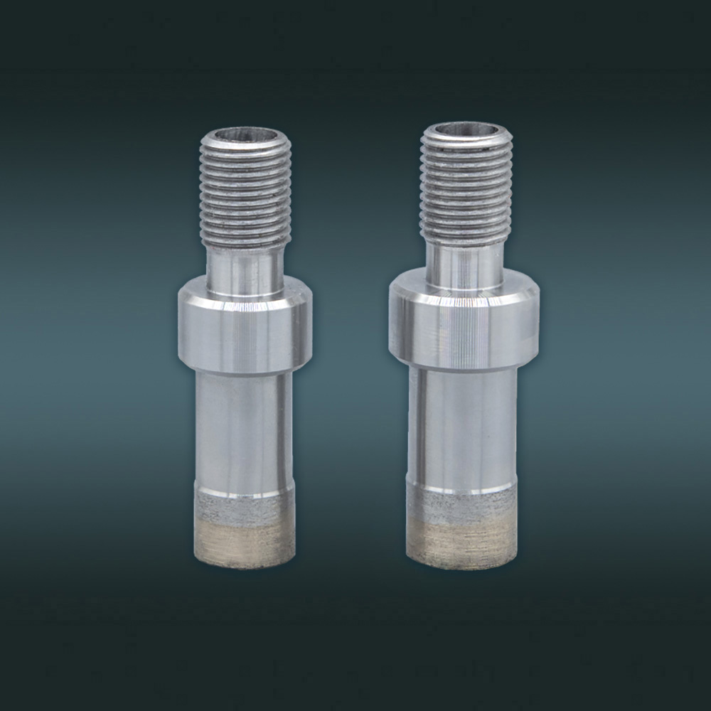 Ultra hard material metal diamond drill bit for drilling holes on shells, sapphires, glass, and quartz